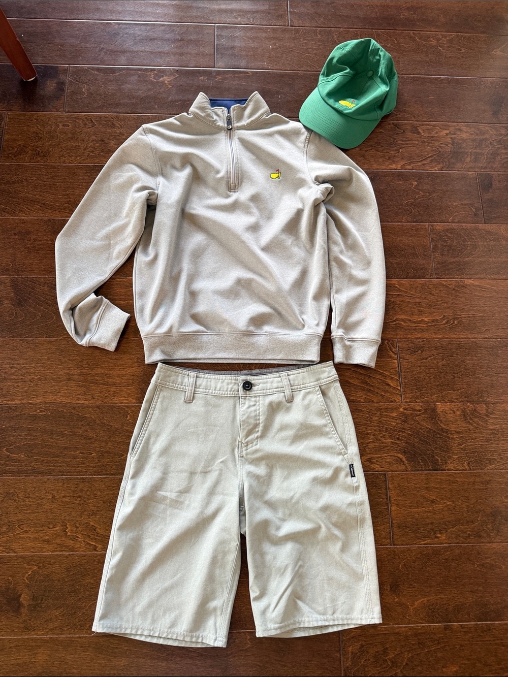 Augusta National Masters Kids 1/4 zip, golf hat and O’Neill Shorts